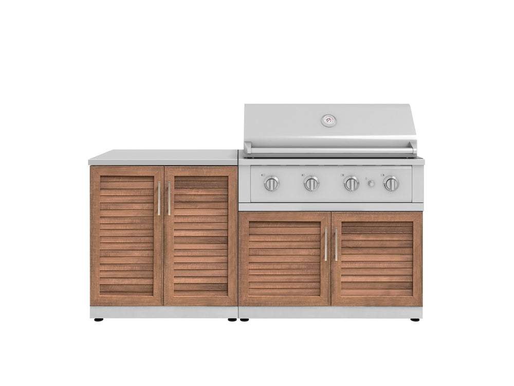 NewAge Outdoor Kitchens Stainless Steel 4-Piece Cabinet Set with 2 Door, Grill Cabinet, Performance Grill and Countertop-67379-Garage Giant