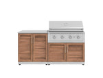 NewAge Outdoor Kitchens Stainless Steel 4-Piece Cabinet Set with 2 Door, Grill Cabinet, Performance Grill and Countertop-67379-Garage Giant 