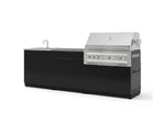 NewAge Outdoor Kitchens Aluminum 5-Piece Cabinet Set with Bar, Sink, Grill Cabinet, Platinum Grill, and Countertop-73419-Garage Giant 