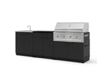NewAge Outdoor Kitchens Stainless-Steel 5-Piece Cabinet Set with Bar, Sink, Grill Cabinet, Performance Grill, and Countertop-73386-Garage Giant 