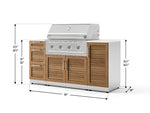 NewAge Outdoor Kitchens Outdoor Grill Island Stainless-Steel Louvered Doors 6-Piece Cabinet Set with 1 Door, 3 Drawer, Grill Cabinet, Performance Grill and Dekton in Aeris Countertops - (Natural Gas) 