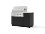 NewAge Outdoor Kitchens Outdoor Grill Island Stainless-Steel 4-Piece Cabinet Set with 1 Door, Grill Cabinet, Platinum Grill and Countertop | 75763 