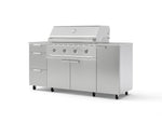 NewAge Outdoor Kitchens Outdoor Grill Island Stainless-Steel 6-Piece Cabinet Set with Casters 1 Door, 3 Drawer, Grill Cabinet, Performance Grill, Countertops-74916-Garage Giant 