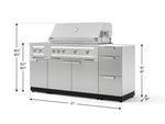 NewAge Outdoor Kitchens Outdoor Grill Island Stainless-Steel 6-Piece Cabinet Set with 3-Drawer, Grill Cabinet, Platinum Grill, Dual Side Burner and Dekton in Aeris Countertop - (Natural Gas) 