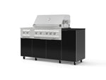 NewAge Outdoor Kitchens Outdoor Grill Island Aluminum 6-Piece Cabinet Set with Casters and 1-Door, Grill Cabinet, Platinum Grill, Dual Side Burner and Dekton in Sirius Countertop - (Liquid Propane) | Garage Giant 