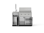 NewAge Outdoor Kitchens Outdoor Grill Island Stainless-Steel 3-Piece Cabinet Set with Sink, Grill Cabinet and Performance Grill-75342-Garage Giant 