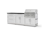 NewAge Outdoor Kitchens Stainless-Steel 5-Piece Cabinet Set with 3-Drawer, Bar, Grill Cabinet, Performance Grill and Countertop-73324-Garage Giant 