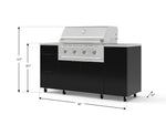 NewAge Outdoor Kitchens Outdoor Grill Island Aluminum 6-Piece Cabinet Set with Casters 1 Door, 3 Drawer, Grill Cabinet, Performance Grill, Countertops 