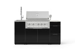 NewAge Outdoor Kitchens Outdoor Grill Island Aluminum 5-Piece Cabinet Set with Sink, 3 Drawer, Grill Cabinet, Platinum Grill and Stainless Steel Countertop - (Natural Gas) 