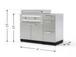 NewAge Outdoor Kitchens Classic Series 4-Piece Griddle Island · 304 Stainless Steel · SS Door · Platinum Griddle 