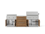 NewAge Outdoor Kitchens Stainless Steel Louvered Doors 6-Piece Cabinet Set with 3 Drawer, Grill Cabinet, Platinum Griddle, Grill and Countertop-75175-Garage Giant 