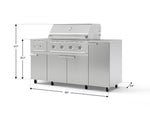 NewAge Outdoor Kitchens Outdoor Grill Island Stainless-Steel 6-Piece Cabinet Set with Casters and 1-Door, Grill Cabinet, Performance Grill, Side Burner, Countertop-74861-Garage Giant 