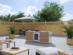 NewAge Outdoor Kitchens Stainless Steel 5-Piece Cabinet Set with 3-Drawer, 2-Door Cabinet, Countertops and Fridge-67588-Garage Giant 