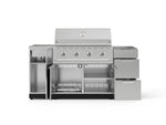 NewAge Outdoor Kitchens Outdoor Grill Island Stainless-Steel 5-Piece Cabinet Set with Sink, 3 Drawer, Grill Cabinet, Performance Grill and Stainless Steel Countertop - (Natural Gas) 