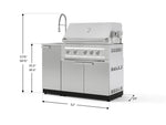 NewAge Outdoor Kitchens Outdoor Grill Island Stainless-Steel 3-Piece Cabinet Set with Sink, Grill Cabinet and Platinum Grill-75352-Garage Giant 