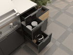 NewAge Outdoor Kitchens Outdoor Grill Island Aluminum 6-Piece Cabinet Set with 1 Door, 3 Drawer, Grill Cabinet, Performance Grill and Countertops-79708-Garage Giant 