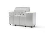 NewAge Outdoor Kitchens Outdoor Grill Island Stainless-Steel 6-Piece Cabinet Set with Casters and 1-Door, Grill Cabinet, Performance Grill, Side Burner and Dekton in Aeris Countertop - (Liquid Propane) | Garage Giant 