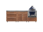 NewAge Outdoor Kitchens Stainless Steel 5-Piece Cabinet Set With Casters and 3 Drawer, Bar, Kamado, Kamado Cabinet, Countertop-72696-Garage Giant 
