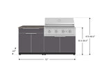 NewAge Outdoor Kitchens Aluminum 4-Piece Cabinet Set with Bar, Grill Cabinet, Performance Grill, and Countertop-71720-Garage Giant 