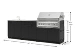 NewAge Outdoor Kitchens Stainless-Steel 5-Piece Cabinet Set with Bar, Sink, Grill Cabinet, Platinum Grill, and Countertop-67473-Garage Giant 