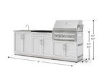 NewAge Outdoor Kitchens Stainless-Steel 5-Piece Cabinet Set with Bar, Sink, Grill Cabinet, Platinum Grill, and Countertop-73405-Garage Giant 