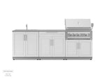 NewAge Outdoor Kitchens Stainless Steel 3-Piece Cabinet Set with Sink, Bar and Grill Cabinet-67493-Garage Giant 
