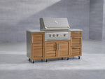 NewAge Outdoor Kitchens Outdoor Grill Island Stainless-Steel Louvered Doors 6-Piece Cabinet Set with Casters and 3-Drawer, Grill Cabinet, Platinum Grill, Dual Side Burner, Countertop-74889-Garage Giant 
