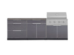 NewAge Outdoor Kitchens Aluminum 5-Piece Cabinet Set With 3 Drawer, Bar, Grill Cabinet, Performance Grill and Countertop-71196-Garage Giant 