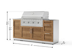 NewAge Outdoor Kitchens Outdoor Grill Island Stainless-Steel Louvered Doors 5-Piece Cabinet Set with Sink, 3 Drawer, Grill Cabinet, Performance Grill and Stainless Steel Countertop - (Natural Gas) 