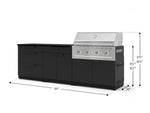 NewAge Outdoor Kitchens Stainless-Steel 5-Piece Cabinet Set with 3-Drawer, Bar, Grill Cabinet, Performance Grill and Countertop-73314-Garage Giant 