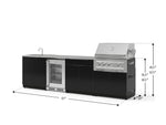 NewAge Outdoor Kitchens Aluminum 6-Piece Cabinet Set with Sink, Bar, Grill Cabinet, Platinum Grill, Countertop and Glass Door Fridge-71497-Garage Giant 
