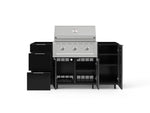 NewAge Outdoor Kitchens Outdoor Grill Island Aluminum 5-Piece Cabinet Set with Casters 1 Door, 3 Drawer, Grill Cabinet and Performance Grill - (Liquid Propane) 
