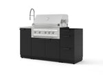 NewAge Outdoor Kitchens Outdoor Grill Island Stainless-Steel 5-Piece Cabinet Set with Sink, 3 Drawer, Grill Cabinet, Platinum Grill and Stainless Steel Countertop - (Natural Gas) | Garage Giant 