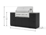 NewAge Outdoor Kitchens Outdoor Grill Island Stainless-Steel 6-Piece Cabinet Set with 3 Drawers, Grill Cabinet, Platinum Grill and Countertops 