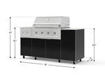 NewAge Outdoor Kitchens Outdoor Grill Island Aluminum 6-Piece Cabinet Set with Casters and 1-Door, Grill Cabinet, Performance Grill, Side Burner and Dekton in Aeris Countertop - (Liquid Propane) 