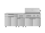 NewAge Outdoor Kitchens Stainless Steel 6-Piece Cabinet Set with Casters and Platinum Grill, Dual Side Burner, Bar, Grill Cabinet, Countertop-72560-Garage Giant 