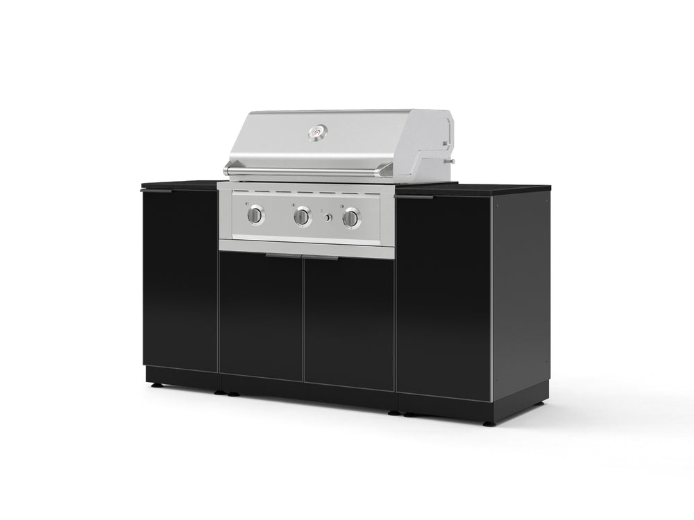 NewAge Outdoor Kitchens Outdoor Grill Island Aluminum 6-Piece Cabinet Set with 1 Door, Grill Cabinet, Performance Grill and Countertops - (Natural Gas) | Garage Giant