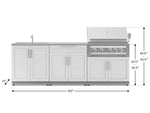 NewAge Outdoor Kitchens Stainless-Steel 5-Piece Cabinet Set with Bar, Sink, Grill Cabinet, Platinum Grill, and Countertop-67636-Garage Giant 