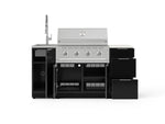 NewAge Outdoor Kitchens Outdoor Grill Island Aluminum 5-Piece Cabinet Set with Sink, 3 Drawer, Grill Cabinet, Performance Grill and Stainless Steel Countertop - (Liquid Propane) 