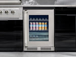 NewAge Outdoor Kitchens Aluminum 6-Piece Cabinet Set with Sink, Bar, Grill Cabinet, Platinum Grill, Countertop and Glass Door Fridge-71494-Garage Giant 