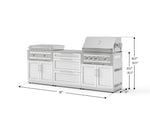 NewAge Outdoor Kitchens Stainless Steel Louvered Doors 6-Piece Cabinet Set with 3 Drawer, Grill Cabinet, Platinum Griddle, Grill and Countertop-75185-Garage Giant 