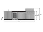 NewAge Outdoor Kitchens Stainless Steel 6-Piece Cabinet Set with Sink, Bar, Grill Cabinet, Performance Grill, Countertop and Fridge-72010-Garage Giant 