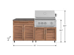 NewAge Outdoor Kitchens Stainless Steel 4-Piece Cabinet Set with Caster and Bar, Grill Cabinet, Performance Grill, and Countertop-72300-Garage Giant 