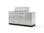 NewAge Outdoor Kitchens Outdoor Grill Island Stainless-Steel 6-Piece Cabinet Set with 1-Door, Grill Cabinet, Performance Grill, Side Burner and Dekton in Aeris Countertop - (Natural Gas) | Garage Giant 