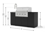 NewAge Outdoor Kitchens Outdoor Grill Island Stainless-Steel 5-Piece Cabinet Set with Sink, 1 Door, Grill Cabinet, Performance Grill and Stainless Steel Countertop - (Natural Gas) 
