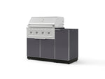 NewAge Outdoor Kitchens Outdoor Grill Island Aluminum 4-Piece Cabinet Set with 1 Door, Grill Cabinet, Performance Grill and Countertop - (Liquid Propane) | Garage Giant 