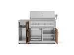 NewAge Outdoor Kitchens Outdoor Grill Island Stainless-Steel Louvered Doors 3-Piece Cabinet Set with Sink, Grill Cabinet and Platinum Grill-73976-Garage Giant 