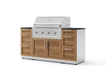NewAge Outdoor Kitchens Outdoor Grill Island Stainless-Steel Louvered Doors 6-Piece Cabinet Set with 3 Drawers, Grill Cabinet, Performance Grill and Dekton in Sirius Countertops - (Liquid Propane) | Garage Giant 