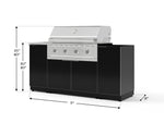 NewAge Outdoor Kitchens Outdoor Grill Island Aluminum 5-Piece Cabinet Set with Sink, 1 Door, Grill Cabinet, Performance Grill and Stainless Steel Countertop - (Natural Gas) 