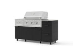 NewAge Outdoor Kitchens Outdoor Grill Island Stainless-Steel 6-Piece Cabinet Set with Casters and 3-Drawer, Grill Cabinet, Performance Grill, Side Burner and Dekton in Aeris Countertop - (Liquid Propane) | Garage Giant 